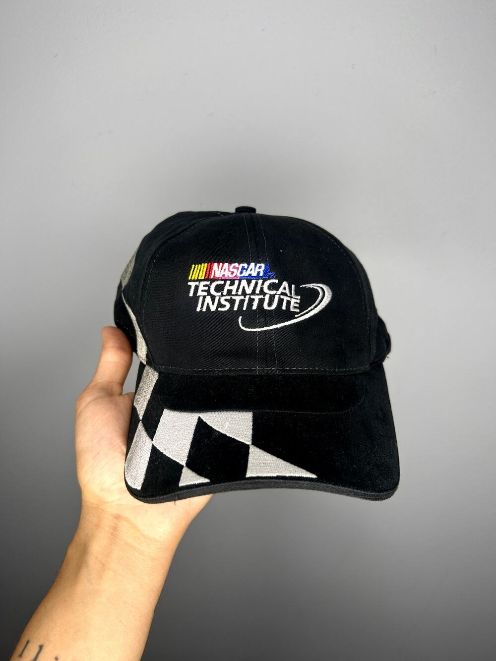 Vintage Nascar Technical Institute Racing Flag Hat